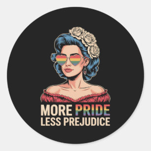 More Pride Less Prejudice LGBTQ Pride Ally Rainbow Classic Round Sticker