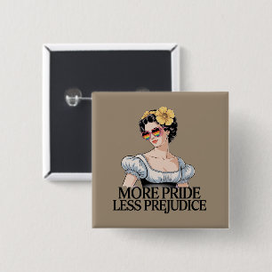 More Pride Less Prejudice LGBTQ Proud Ally Pride 2 Inch Square Button