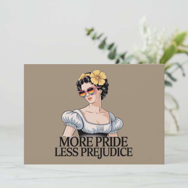 More Pride Less Prejudice LGBTQ Proud Ally Pride Invitation (Standing Front)