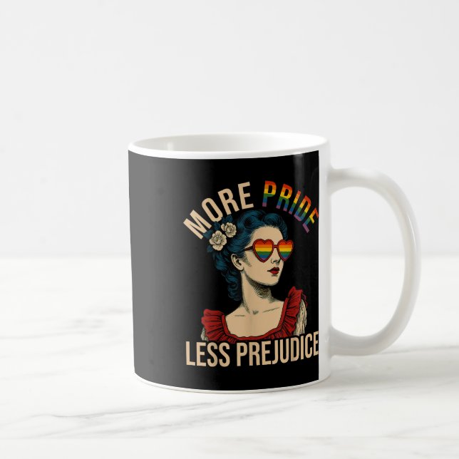 More Pride Less Prejudice Pride Month Gay Lesbian  Coffee Mug (Right)