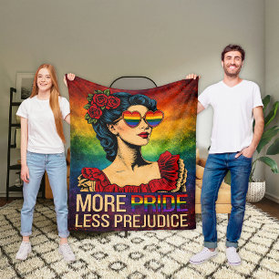 More Pride Less Prejudice Pride Month LGBTQ Fleece Blanket