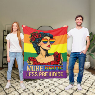 More Pride Less Prejudice Pride Month LGBTQ Fleece Blanket