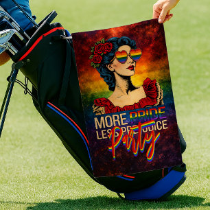 More Pride Less Prejudice Pride Month LGBTQ Golf Towel