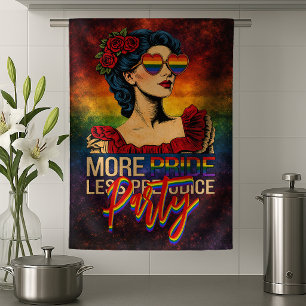More Pride Less Prejudice Pride Month LGBTQ Kitchen Towel