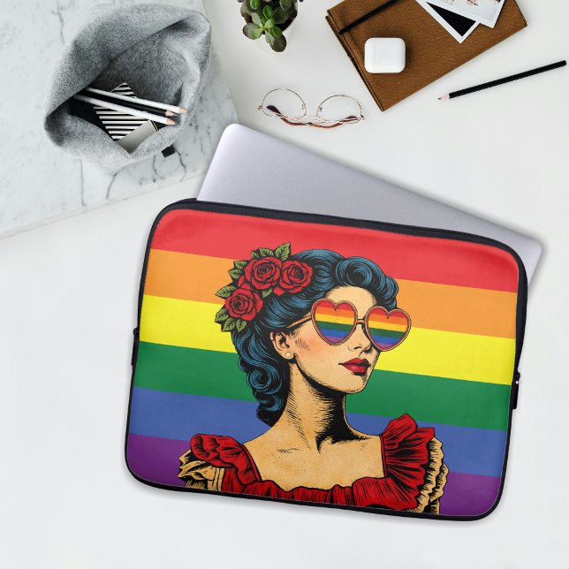 More Pride Less Prejudice Pride Month LGBTQ Laptop Sleeve (Creator Uploaded)