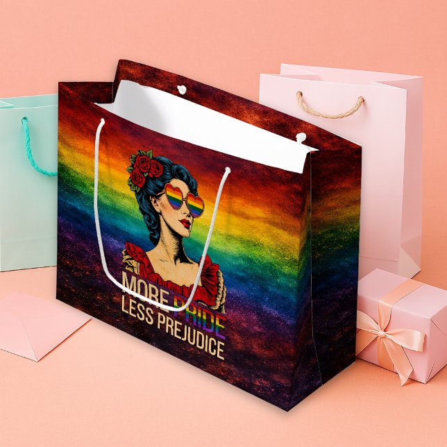 More Pride Less Prejudice Pride Month LGBTQ Large Gift Bag (Creator Uploaded)
