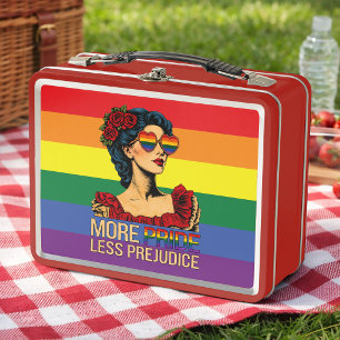 More Pride Less Prejudice Pride Month LGBTQ Metal Lunch Box