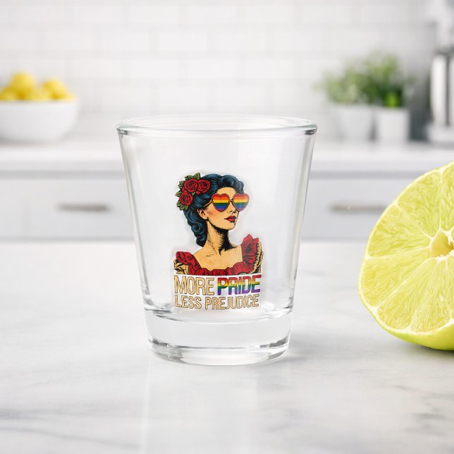 More Pride Less Prejudice Pride Month LGBTQ Shot Glass (Creator Uploaded)