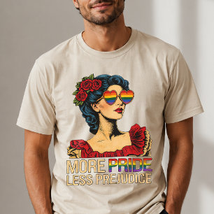 More Pride Less Prejudice Pride Month LGBTQ T-Shirt