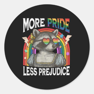 More Pride Less Prejudice Rainbow Flag Lgbtq Gay L Classic Round Sticker
