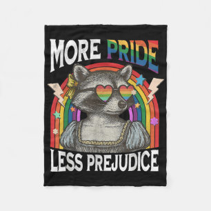 More Pride Less Prejudice Rainbow Flag Lgbtq Gay L Fleece Blanket