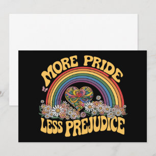 More Pride Less Prejudice Retro Rainbow Pride LGBT Invitation