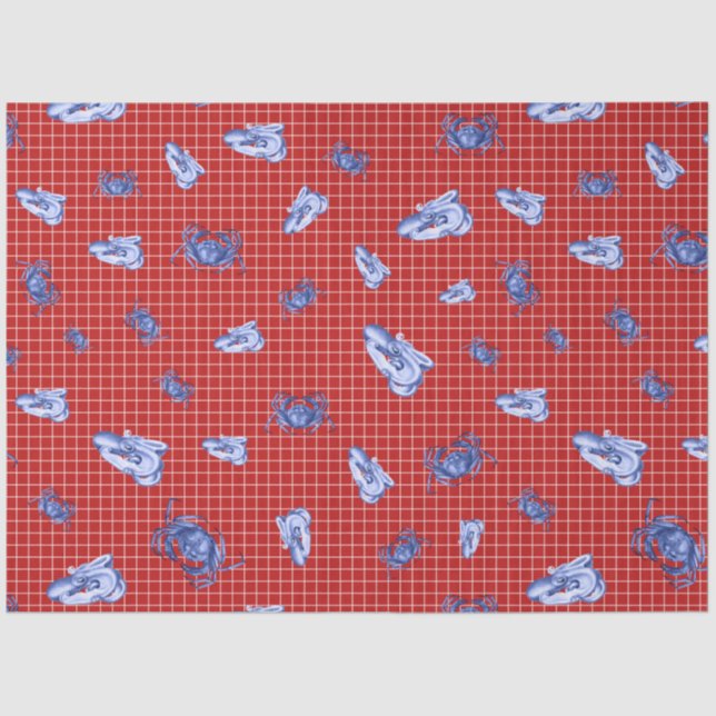 More Red and Navy Nautical Series Design 11 Tissue Paper (Front)