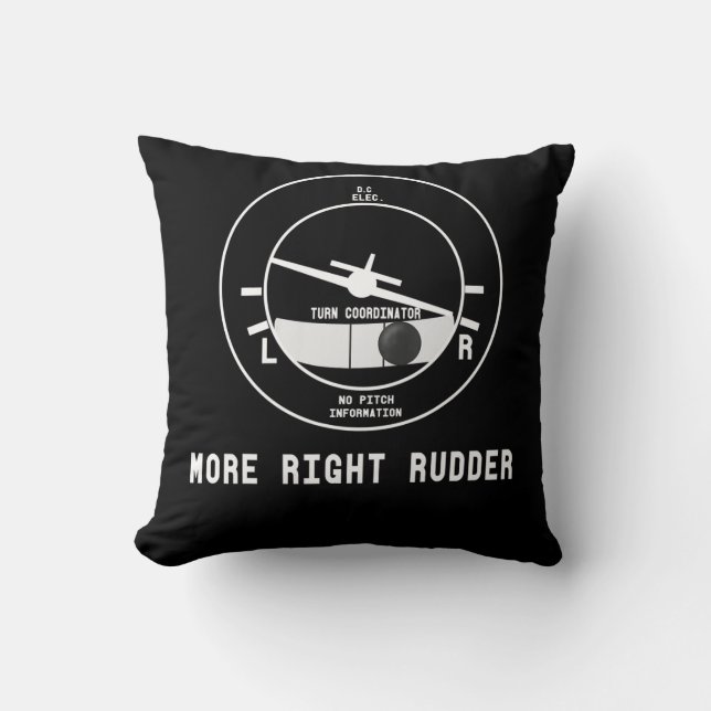 More Right Rudder Cfi Flight Instructor Pilot Gift Throw Pillow (Front)