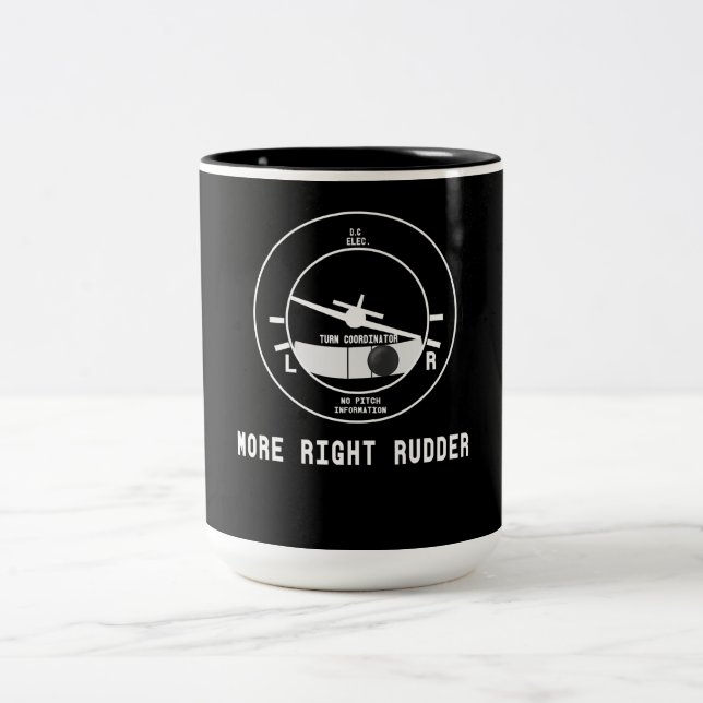 More Right Rudder Cfi Flight Instructor Pilot Gift Two-Tone Coffee Mug (Center)