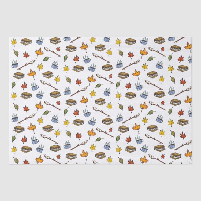 More S’mores Campfire Happy Camper Summertime Tissue Paper (Front)