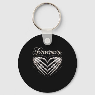 More Skeleton Hands Heart Gothic Halloween Keychain