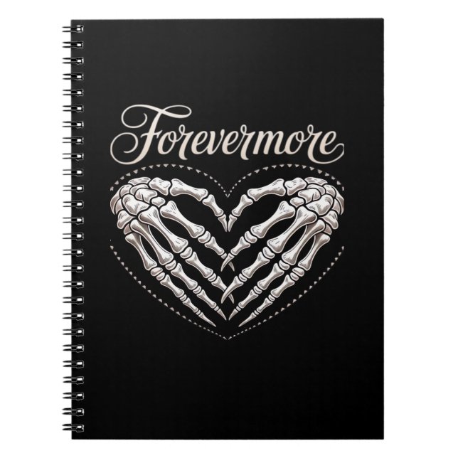 More Skeleton Hands Heart Gothic Halloween Notebook (Front)