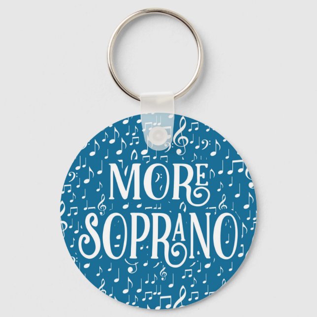 More Soprano - Blue White Singer Keychain (Front)