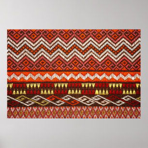 More than 100 years old colorful thai handcraft pe poster