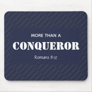 MORE THAN A CONQUEROR Motivational Christian Mouse Pad