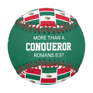 MORE THAN CONQUEROR Custom Patriotic MEXICO Flag Baseball