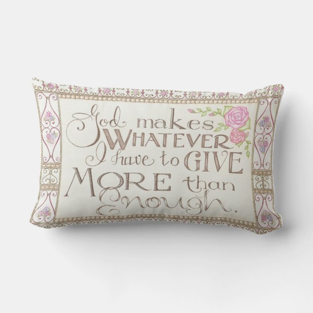 More Than Enough Throw Pillow (Back)