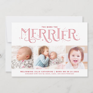 More the Merrier Big Sibling Birth Announcement