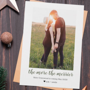 More the Merrier Pregnancy Announcement Card