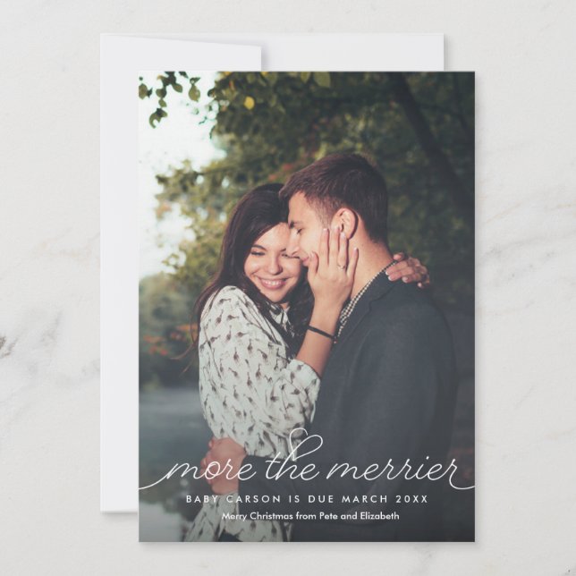 More the Merrier Pregnancy Christmas Card (Front)