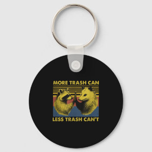More Trash Can Less Trash Can't Funny Raccoon Meme Keychain