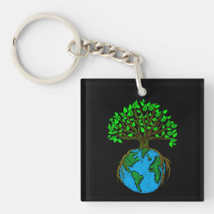 More Trees Please, Earth Day Tree Roots Keychain