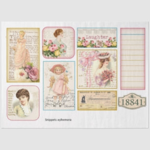 More Vintage Emphemera Series Design 11 Tissue Paper