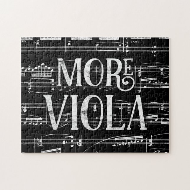 More Viola Chalkboard - Black White Music Jigsaw Puzzle (Horizontal)