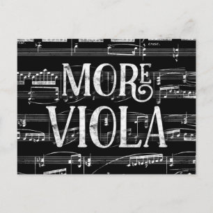 More Viola Chalkboard - Black White Music Postcard