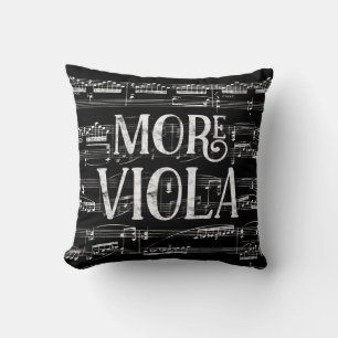 More Viola Chalkboard - Black White Music Throw Pillow