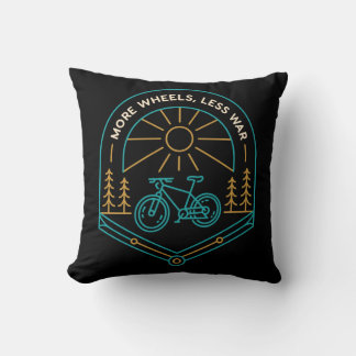 More Wheels Less War 2 Throw Pillow