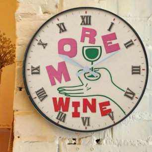 More Wine Modern  Large Clock