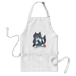 More Yarn Play by Grey Tiger Kitten, Sumi-e Standard Apron