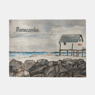 Morecambe Beach Hut Lancashire seaside resort Doormat