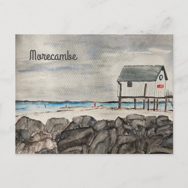 Morecambe Beach Hut Lancashire seaside resort  Postcard (Front)