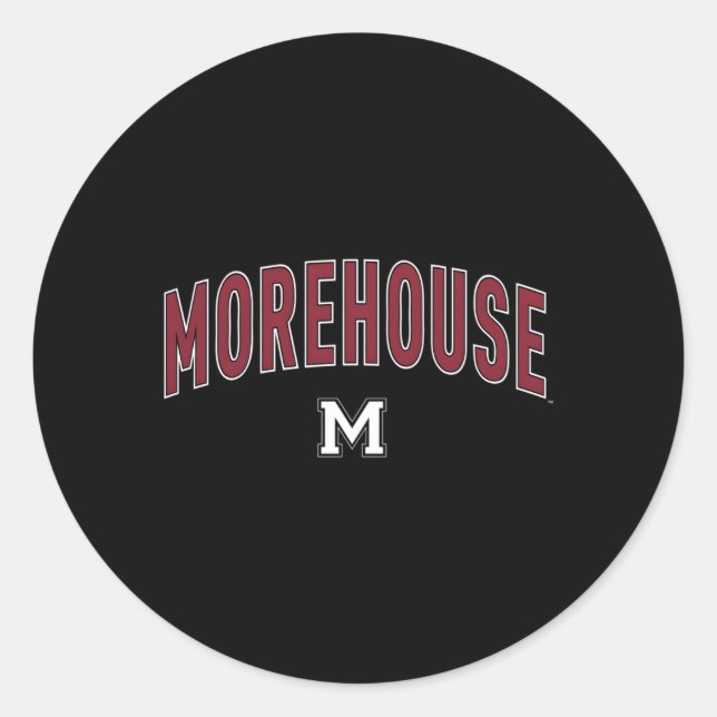 Morehouse Maroon Tigers Arch Over Classic Round Sticker (Front)