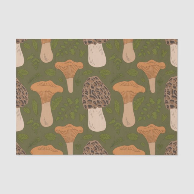 Morel & Chanterelle Forager Tissue Paper (Front)