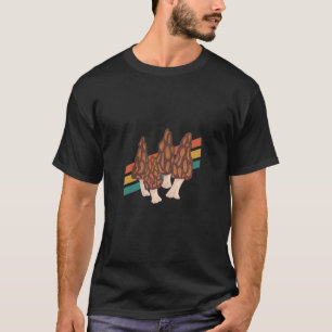 Morel Hunting Retro Stripe Mushroom Hunter  3 T-Shirt