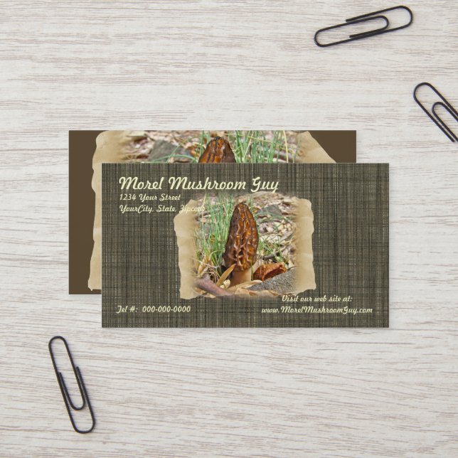 Morel Mushroom Business Card (Front/Back In Situ)