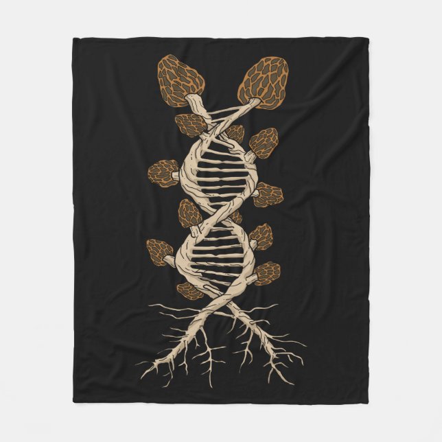 Morel Mushroom Hunter Gift Fungi Foraging Mushroom Fleece Blanket (Front)