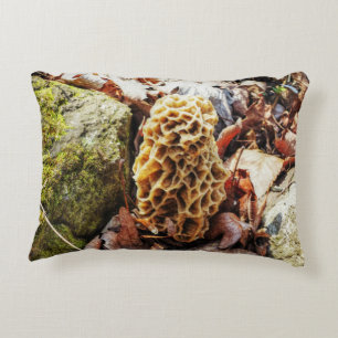Morel Mushroom in the Wild Accent Pillow