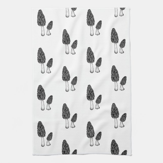 Morel Mushroom Kitchen Towel (Vertical)