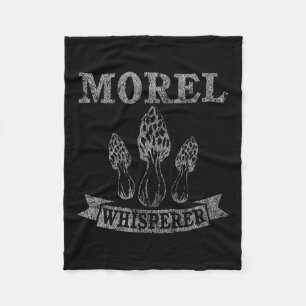 Morel Mushroom Whisperer Funny Distressed Fleece Blanket