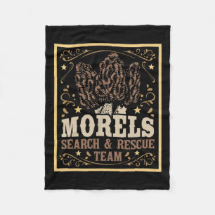 Morel Search Rescue Team - Mushroom Hunting Mushro Fleece Blanket
